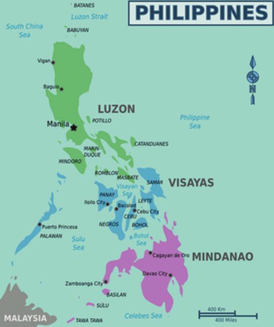 REPUBLIC OF THE PHILIPPINES Located in Southeast Asia, the Republic of the Philippines comprises over 7,000 islands (300,000 km 2 ), with a population of 100 million.