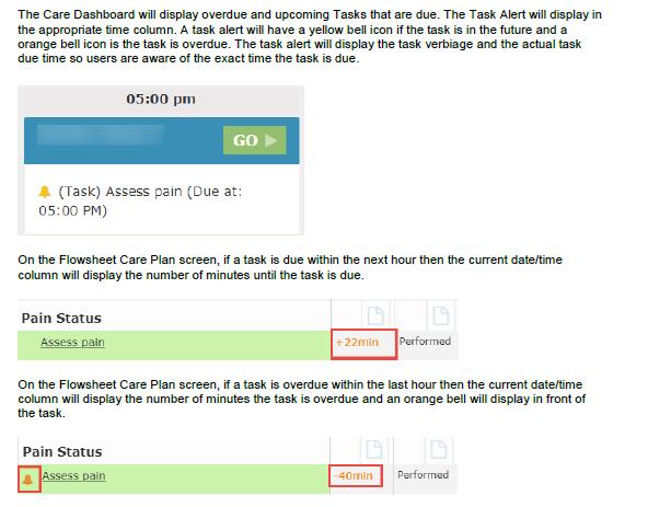 New Care Plan Reminder Alerts On the Flowsheet Care Plan screen, when documenting against