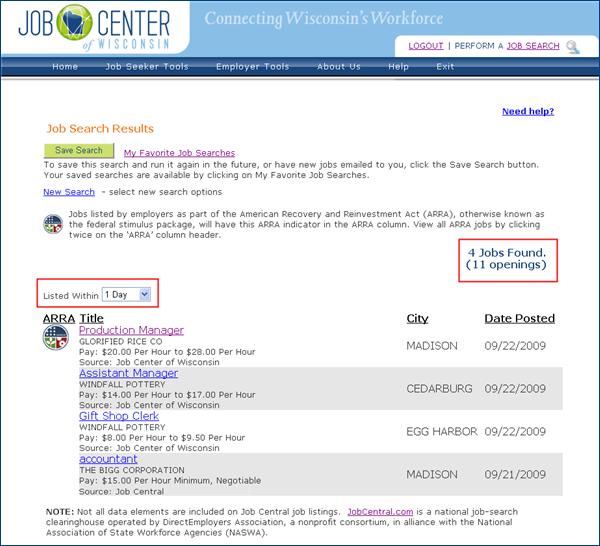 regardless of what type of job it is. The link takes the job seeker to a list of all jobs added from all sources.