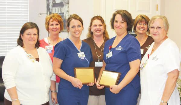 From left, Director of Clinics Dianna Sigert, Chief Nursing Officer Marcia Robson, Nurse of the Year Jennifer Girdley, RN; Office Assistant Kimberly