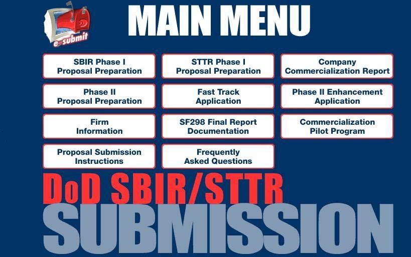 Electronic Proposal Submission The Submission Site s Main Menu allows registered firms to prepare and submit Phase I and Phase II proposals,