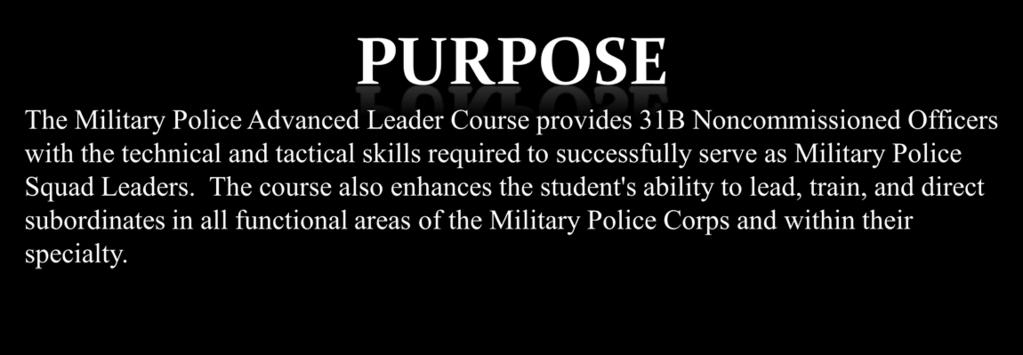 Students will demonstrate proficiency in the Military decision making process,