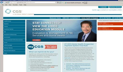 CGS HH&H Website http://www.cgsmedicare.com/hhh/index.