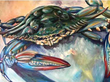 CRAB-ULOUS This piece of artwork painted by Lydia Derouen and titled, Feisty won first place in the 2017 novice group of the Army Morale, Welfare and Recreation Arts and Crafts contest.