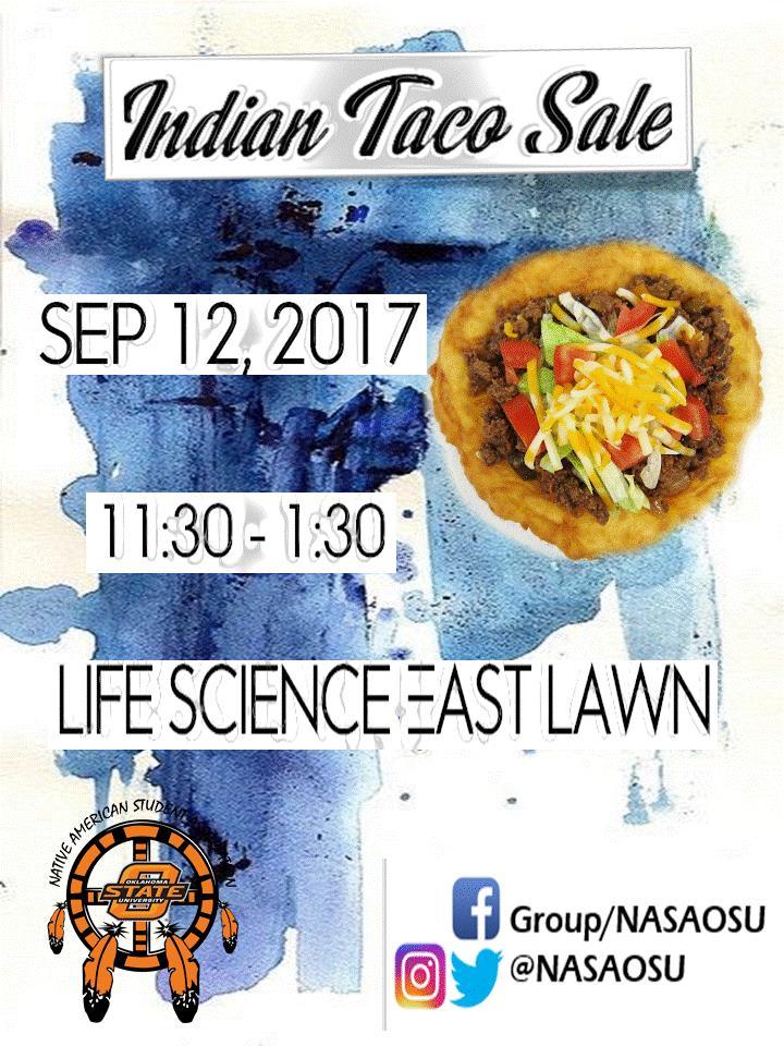 Taco Sale Tuesday When: Tuesday, September 12 th Time: 11:30am-1:30pm Where: Life Science East Lawn Come enjoy a