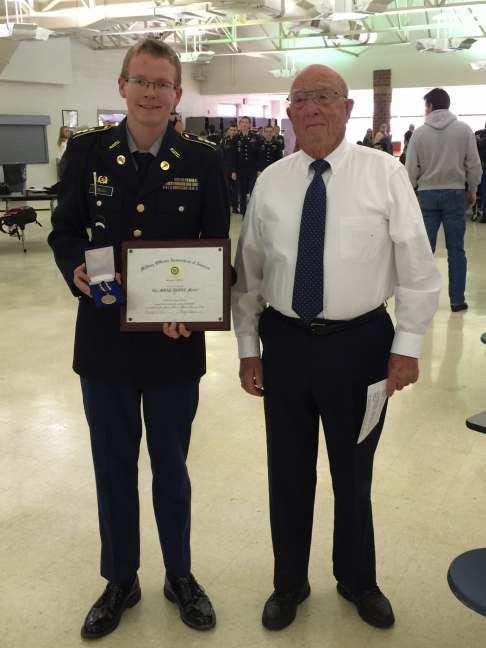 Military Ball, 28 March 2015 Awards Ceremony, 7 April 2015 CW2 Warren Evans presented the MOAA Medal to Cadet Ciara
