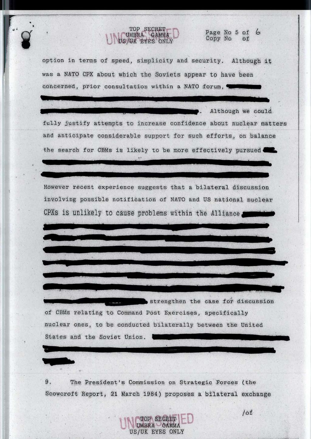 Page No 5 of (~ option in terms of speed, simplicity and security, Although it was a NATO CPX about which the Soviets appear to have been concerned, prior consultation within a NATO forum,.