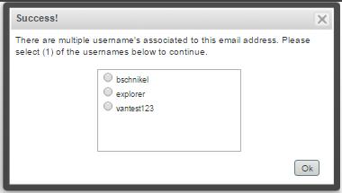 If there are more than one usernames associated with that email (e.g.