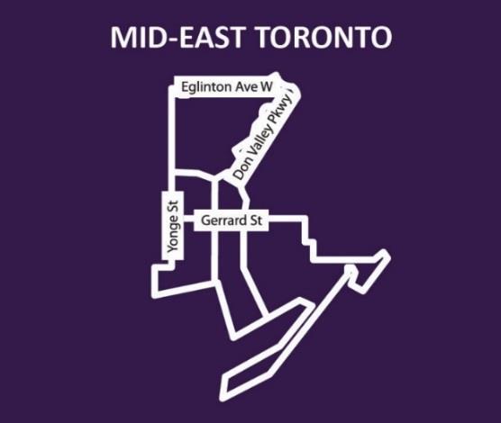 Data Source [4] Mid-East sub-region overview: Six of nine neighbourhoods have rates of low income (after tax) higher than the Toronto Central LHIN average (20%).