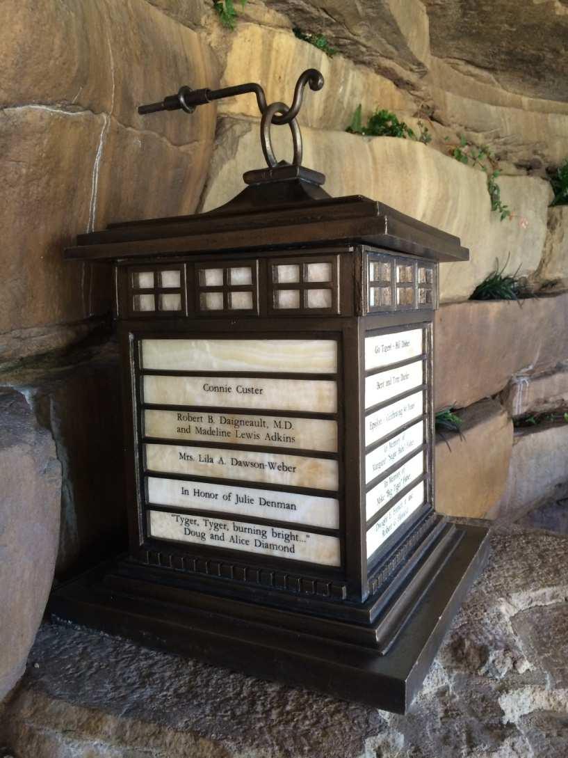 Stewardship: Get Creative One of four Lanterns under Tiger Trail Waterfall Each space recognizes $10,000 donors Four lanterns provided