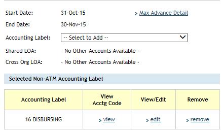 and select Advances sub tab Utilize the drop down box to select the correct accounting label.