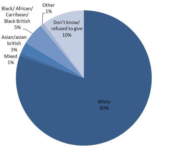 white; around one-in-ten beneficiaries refused to provide data on ethnicity (although these are
