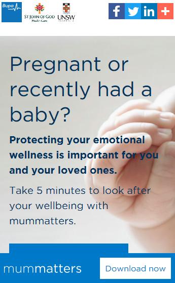 mummatters mummatters is a tool for all women who are pregnant or recently had a baby, to help them better understand their emotional wellbeing and inspire them to plan for staying well.