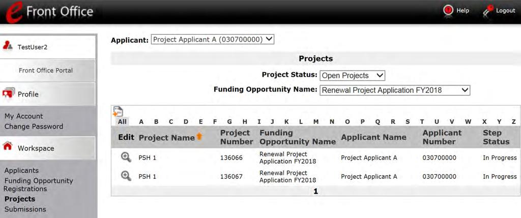 Creating the Project Application Project Project Applicants must create a project for the Renewal Project Application in e-snaps on the "Projects" screen.