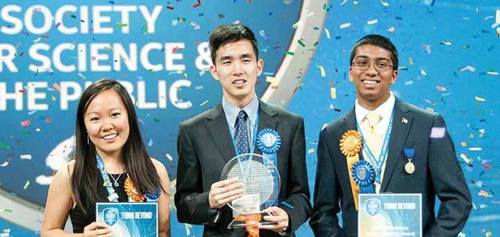 INTEL International Science & Engineering Fair BC Science Fair alumni, Austin Wang (above, centre) and Nathan Kuehne (right) were among the 1,700 students
