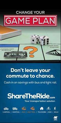 Change Your Game Plan Cash in on savings when you carpool, vanpool, ride transit, bike,