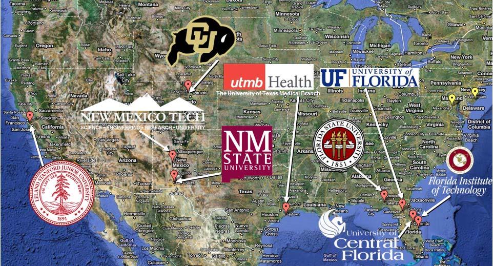 COE CST MEMBER UNIVERSITIES As a single entity, the nine COE CST member universities bring complementary strengths together for the benefit of the overall COE.
