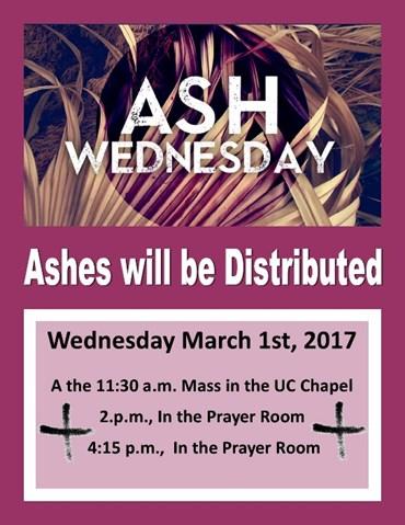 m. and at 4:15 p.m. in the prayer room March 2, 12 p.m. to 1 p.m., Campus Ministry Meeting in room 2100 March 2, 7 p.m. to 8 p.m., Awakening- Adoration & Praise in UC Chapel.