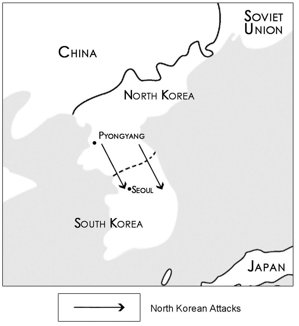C. The Korean War Korea divided after World War II North Korea (communist) South Korea