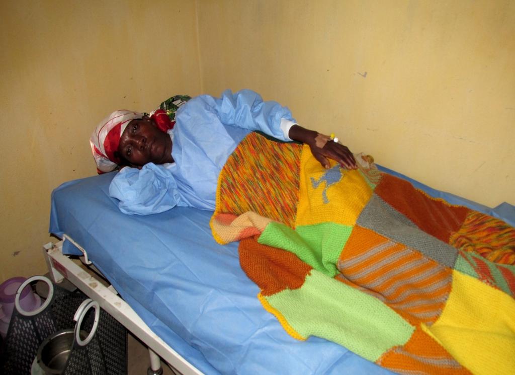 We received another woman with fistula problem. She was raped during war and she developed a gynaecological condition that made her suffer so much.