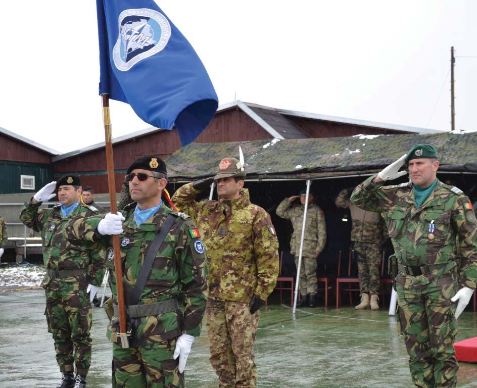The Portuguese change of command ceremony, from Lieutenant Colonel José NEVES to Lieutenant Colonel Jorge FERREIRA, was marked by a parade of the Portuguese