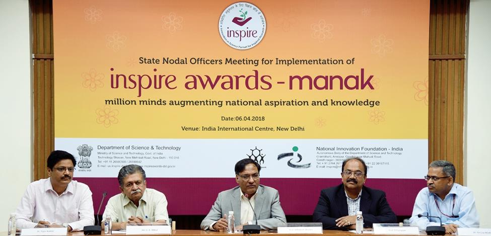 A one day national workshop of State Nodal Officers (SNOs) for the implementation of INSPIRE Awards MANAK, was held at India International Centre Annexe, New Delhi on 6 th April 2018 where 31 SNOs