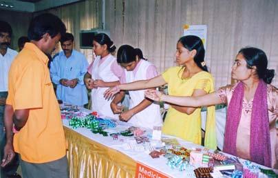 Participation Free distribution of medicines arranged by the Reliance Energy Ltd.