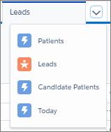 Create Patients from Leads The Lead list view shows all the lead records that your company has created in Salesforce or imported into Salesforce through integration with an EHR system.