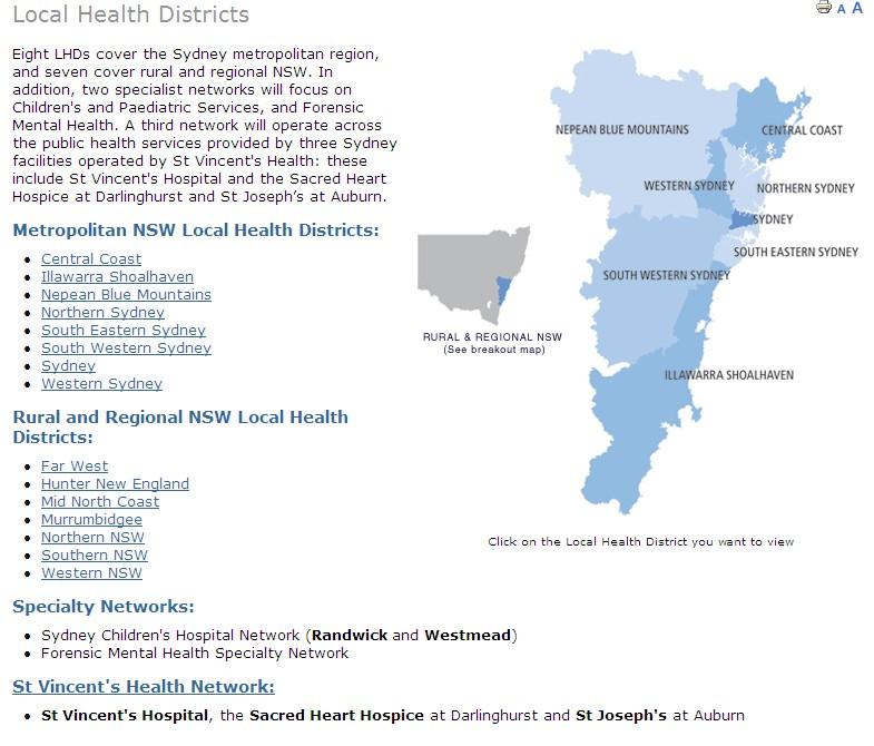 NSW Public Health Structure