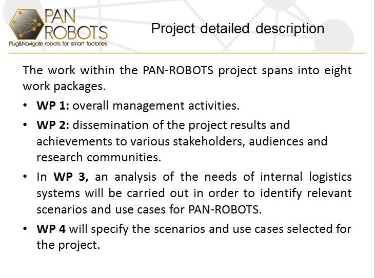PAN-Robots Deliverable D2.