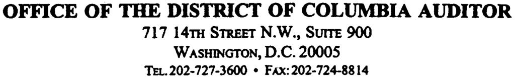 OFFICE OF THE DISTRICT OF COLUMBIA AUDITOR 717