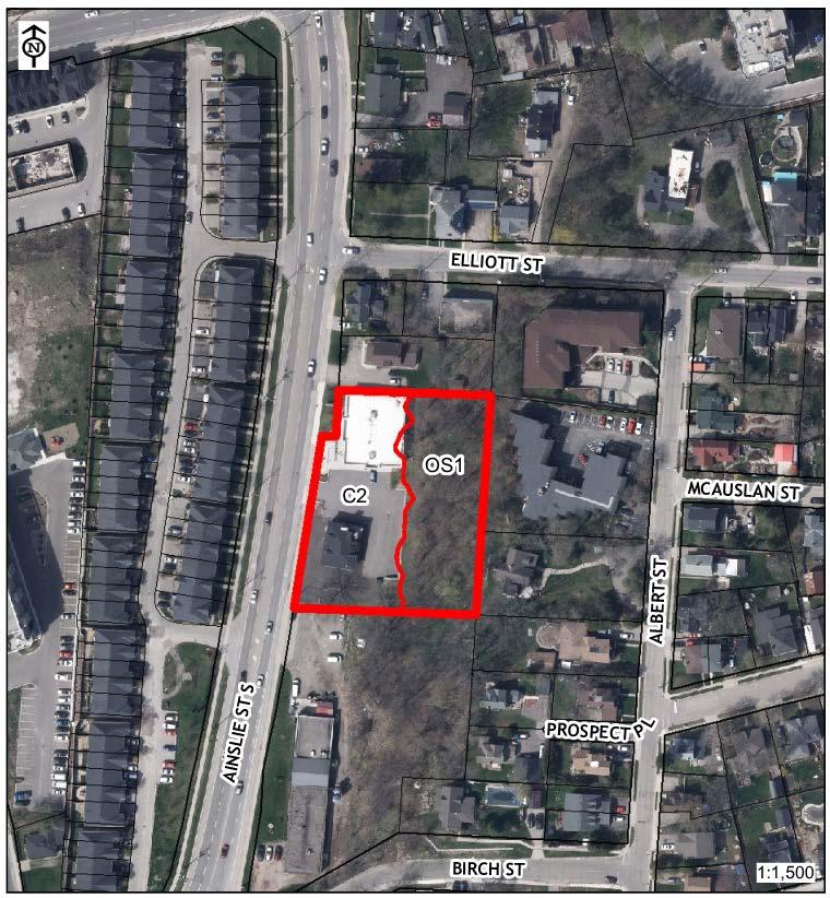 Location of proposed change in zoning The property subject to the zoning by-law amendment application (outlined in red above) is approximately 0.48 hectares (1.
