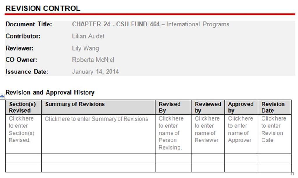 INTRODUCTION Revisions Revisions to the individual chapters within the CSU Legal Accounting and Reporting Manual will be made as they are identified by users.