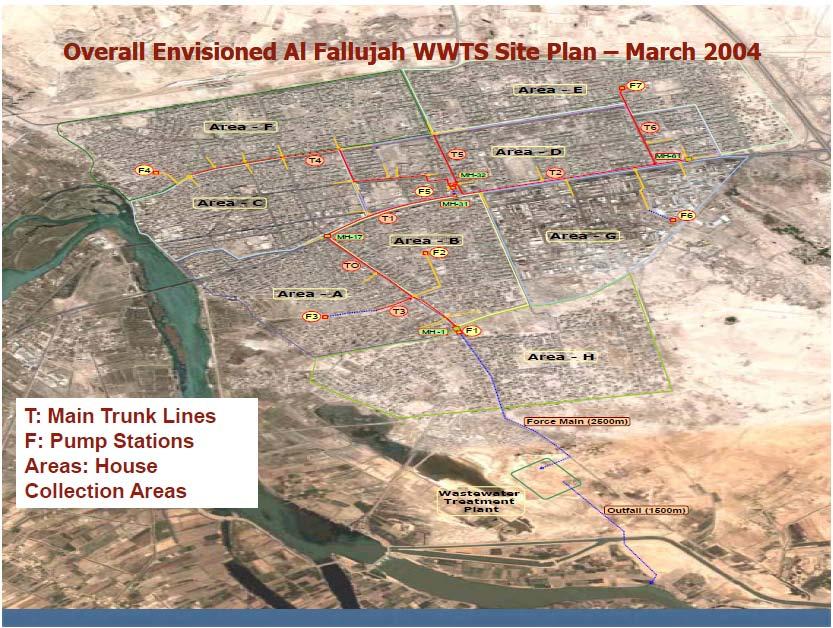 Figure 2 March 2004 Falluja Site Plan Source: The CPA s original scope for the Falluja WWTS project (courtesy of USACE).