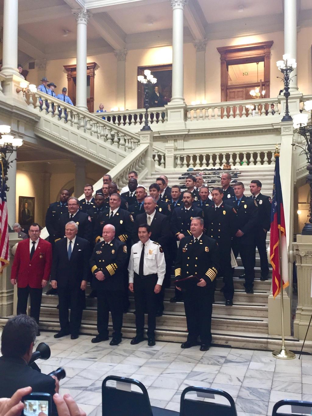 Firefighter Recognition Day at the Capitol Governor Deal honored the recipients of the 2017 Fire Service Awards at the State Capital on February 6th during the Fire Fighters