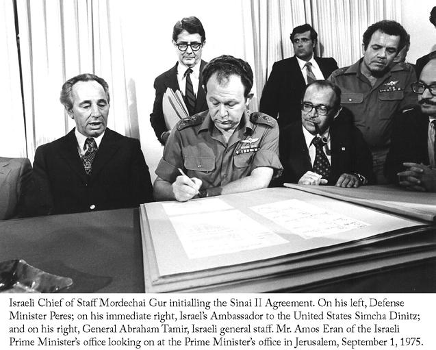 Sinai II Accords, Egyptian-Israeli Disengagement Agreement (4 September 1975) Israel. Ministry of Foreign Affairs. "Sinai II Accords." Israel's Foreign Relations: selected documents, 1974-1977. Ed.