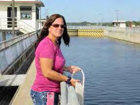 Meet lock operator Jaci Verwers Lock operator Verwers looks out over the lock chamber at the Franklin Lock and Dam.