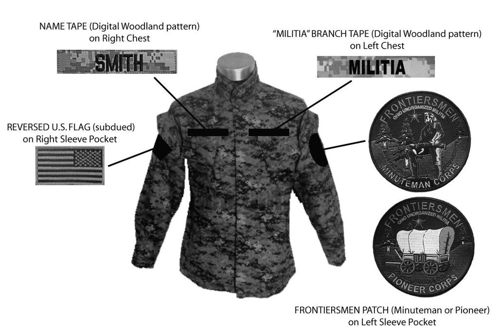 CHAPTER VII THE UNIFORM As a member of the militia, you are encouraged to procure and maintain uniforms and equipment. When in uniform, you represent the Frontiersmen.