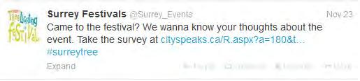 CASE STUDY Surrey Festivals The City of Surrey s Special Events Section is responsible for planning and delivering a number of events in the community each year.