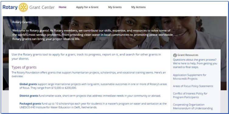 41 Navigate the Grant Center The landing page gives an