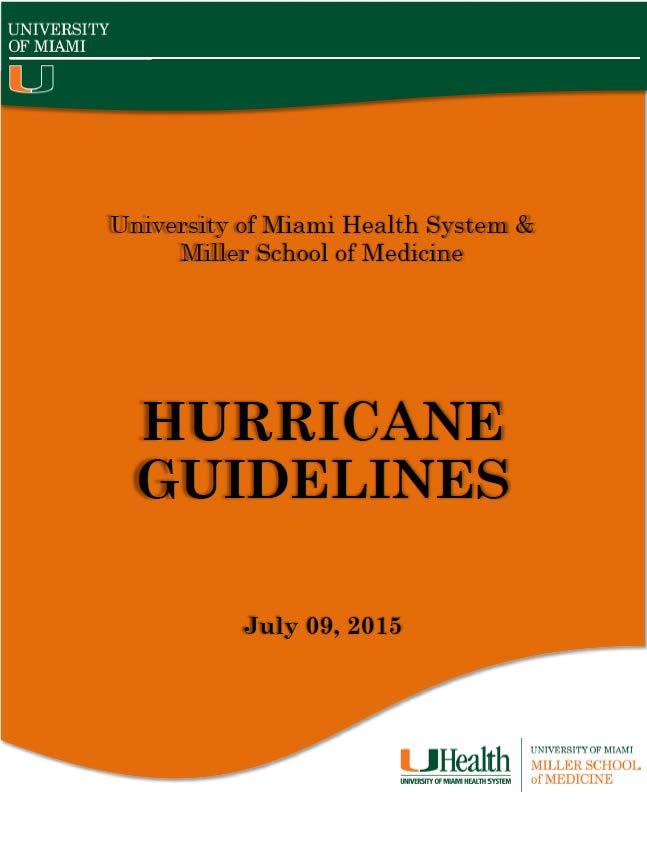 Hurricane Guidelines Preparation, Response & Recovery Provides