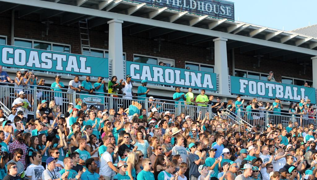 The 2014 Coastal Carolina Football Fan Guide was designed to provide you with information to enhance your experience at a Chanticleer game. 2014 SCHEDULE Aug. 30 at The Citadel Sept. 6 at NC A&T Sept.