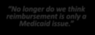 No longer do we think reimbursement is only a Medicaid