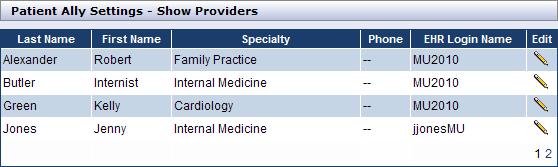 A provider list will appear, allowing each provider to join Patient Ally and select the options they want to participate in.