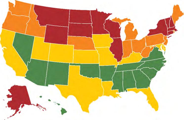 Where do other states rank on healthcare spending?