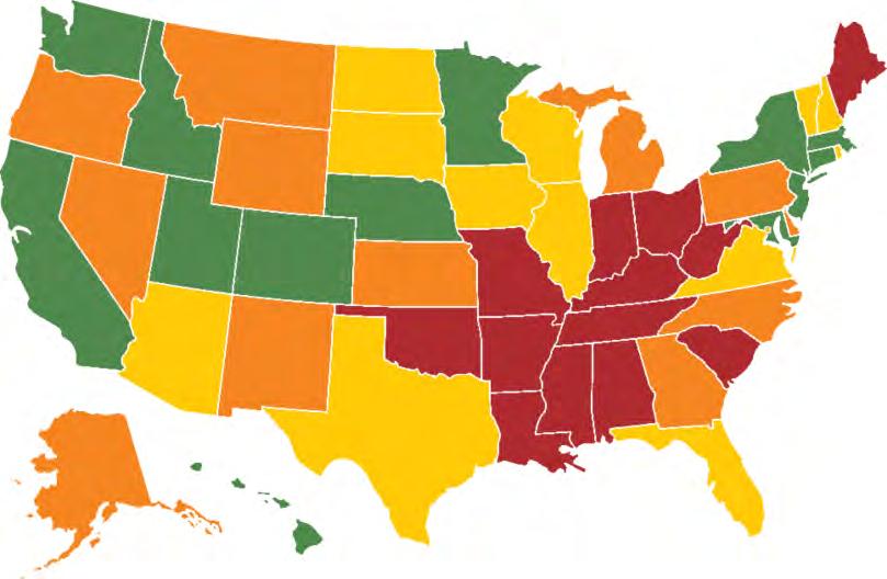 Where do other states rank on population health?
