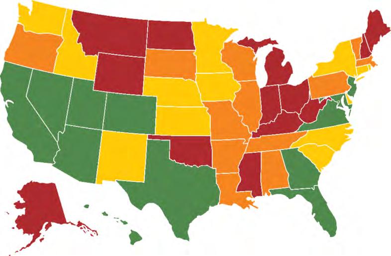 Where do other states rank on health value?