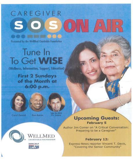 Caregiver SOS On Air National podcast for family caregivers available at www.caregiversos.