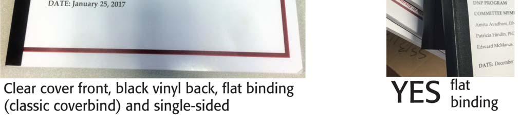 black vinyl back, flat binding (classic coverbind) and