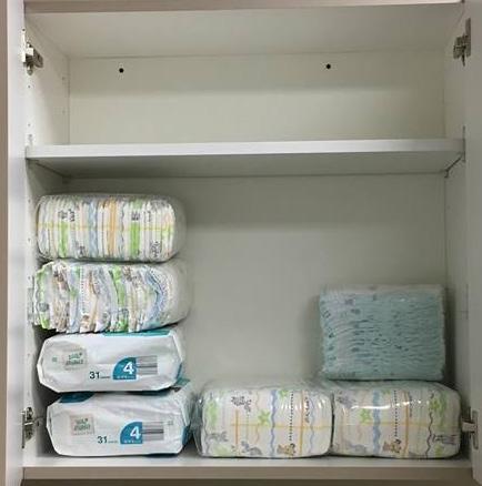 Our office currently houses a diaper bank, which is used to help those families in need.
